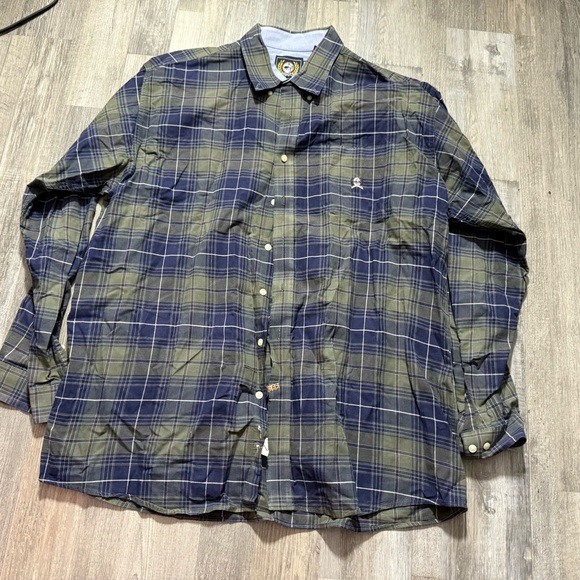 Cinch Other - Cinch Blue and Green Casual Button Down Shirt with Classic Plaid Design